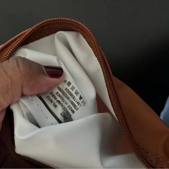 Cognac Longchamp Le Pliage Original Pouch with Handle - Picture 4 of 5